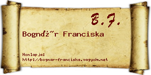Bognár Franciska névjegykártya