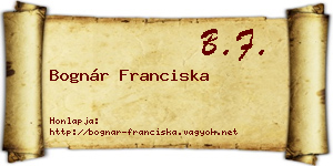 Bognár Franciska névjegykártya